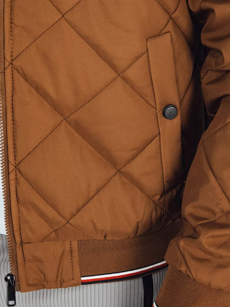 Men's brown jacket with hood Stefun