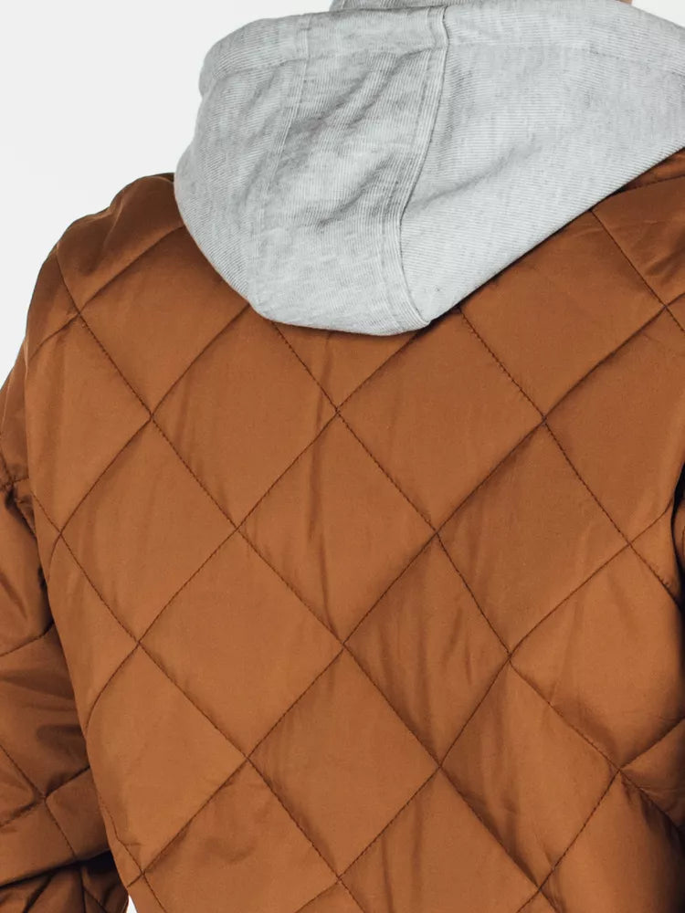 Men's brown jacket with hood Stefun