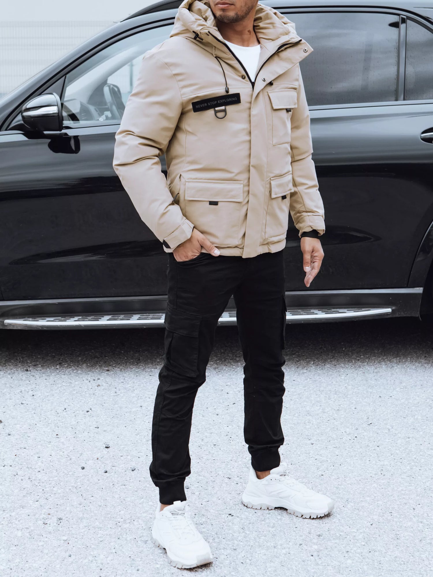 Men's brown winter jacket Teo