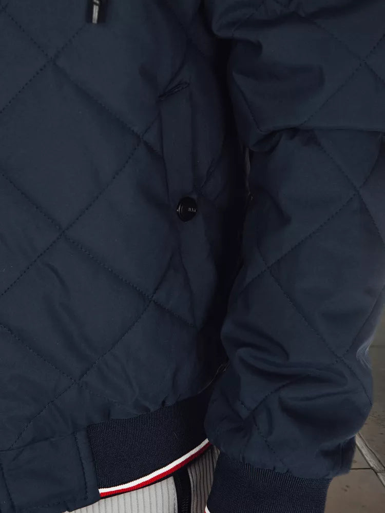Men's dark blue jacket with hood Stefun