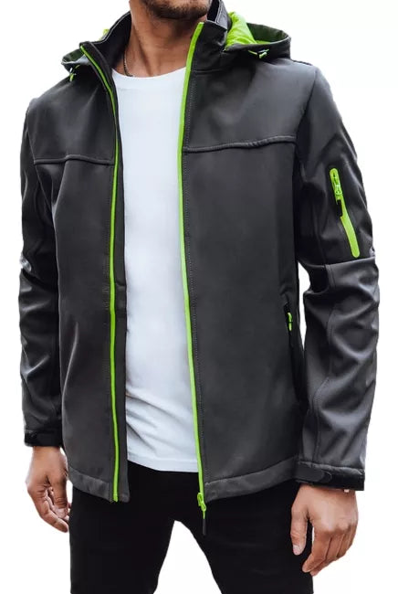 Men's dark gray jacket with a hood Retro