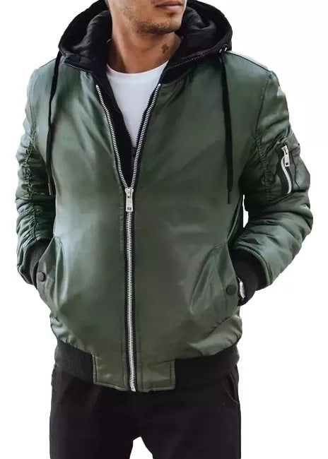 Men's green jacket with a hood Moon