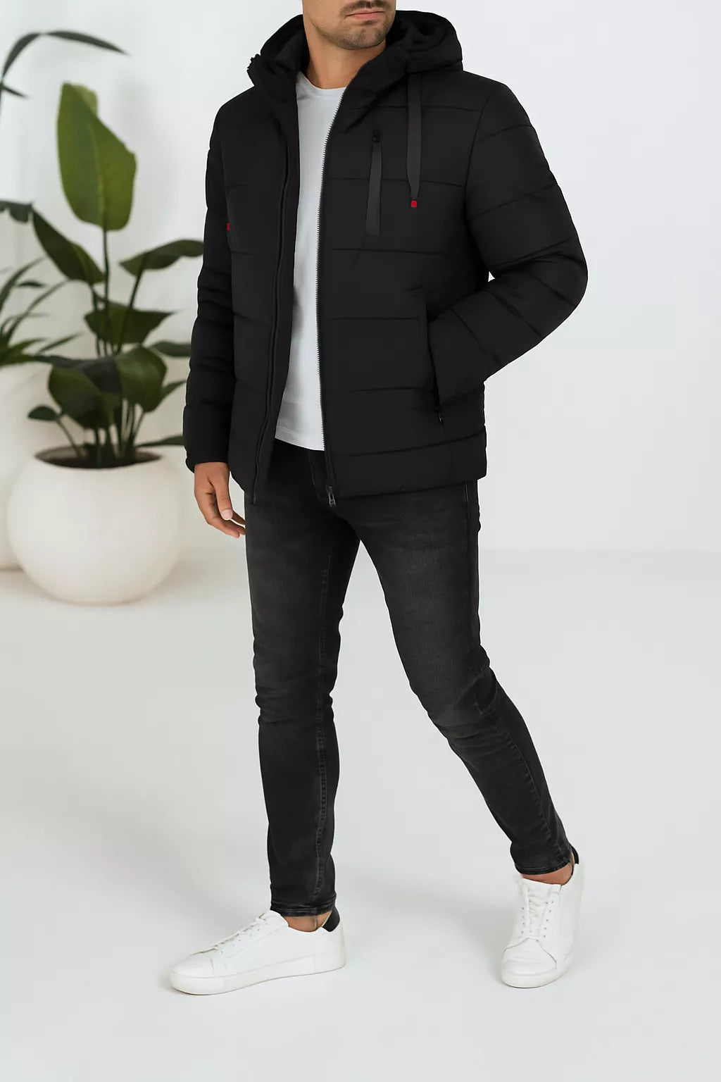 Men's black winter jacket Nevan