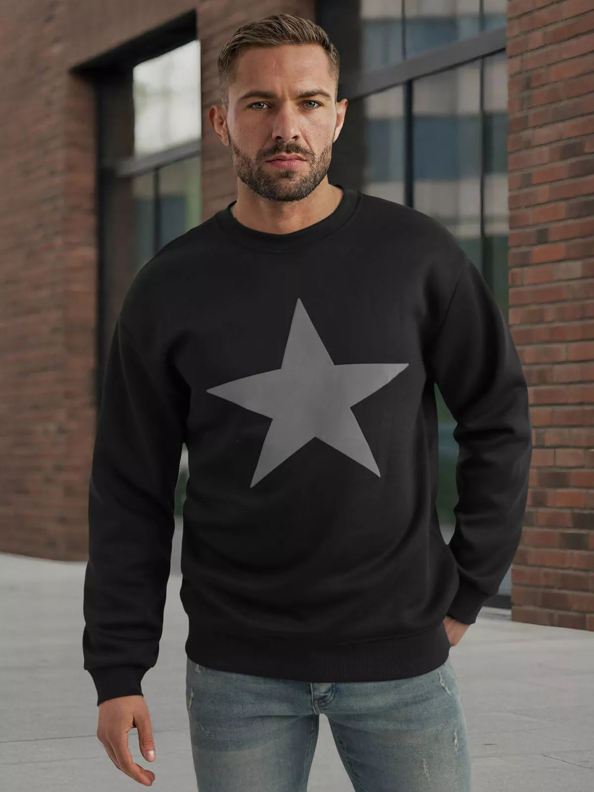 Men's black hoodie Star