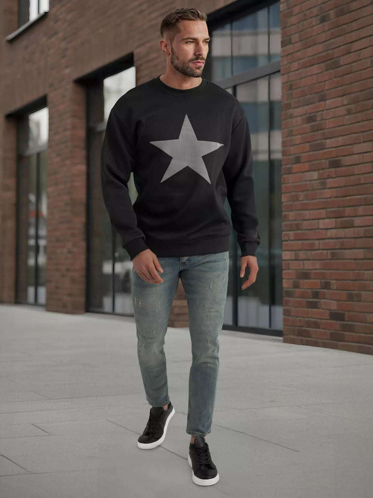 Men's black hoodie Star
