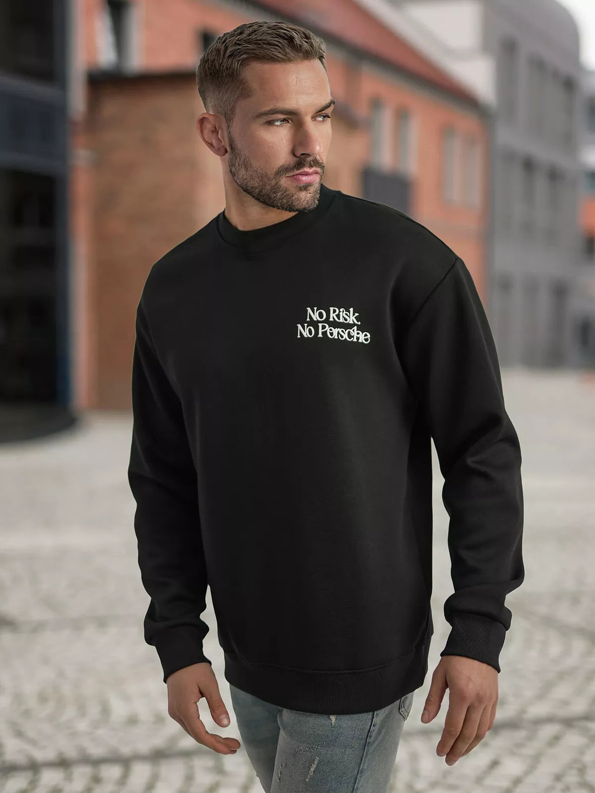 Men's black hoodie Risk