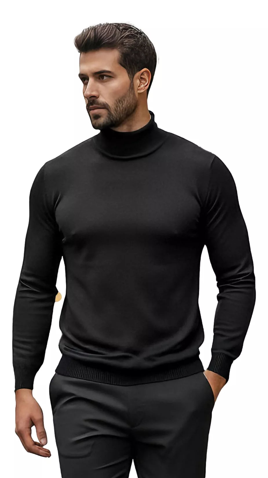 Men's black high-neck sweater Lenox