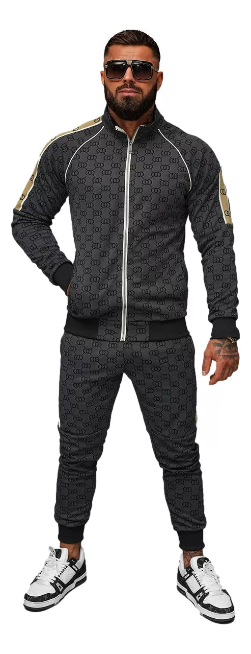 Men's Black Tracksuit Set Design