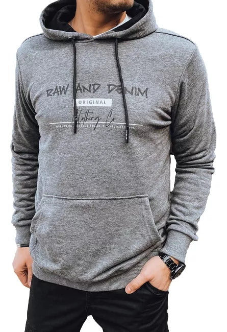 Men's grey denim hoodie