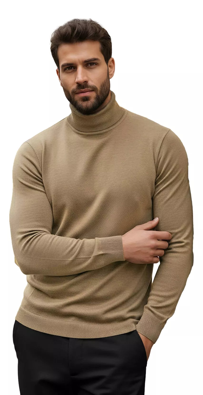 Men's brown turtleneck sweater Lenox