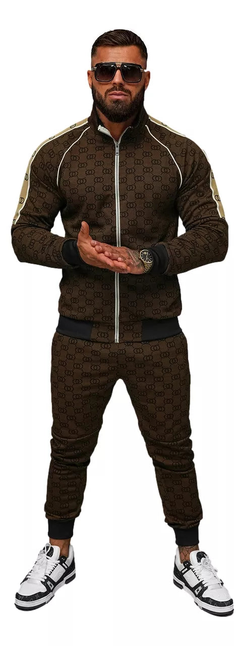 Men's brown tracksuit set Design