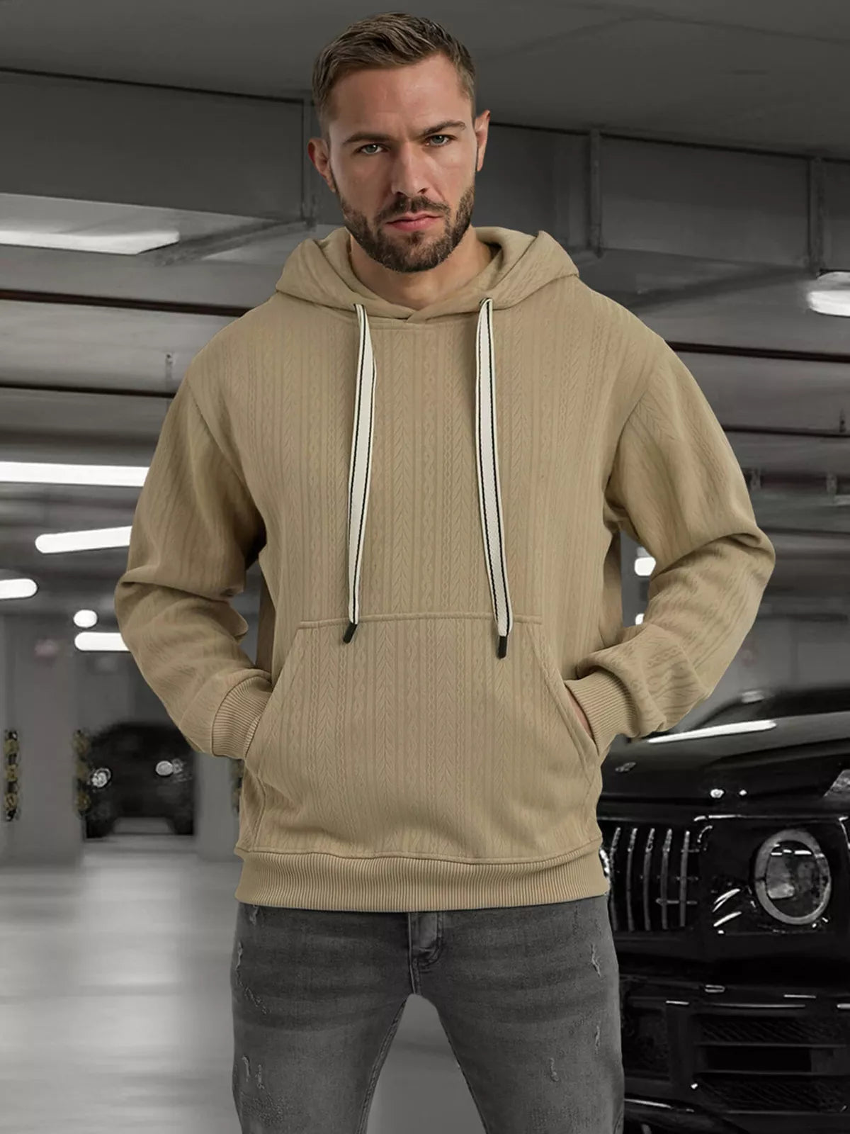 Men's brown hoodie Race