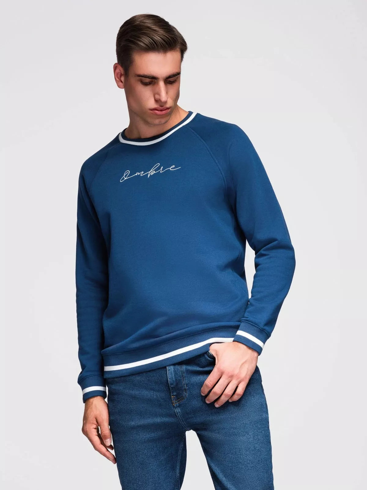 Men's dark blue Ombre sweater