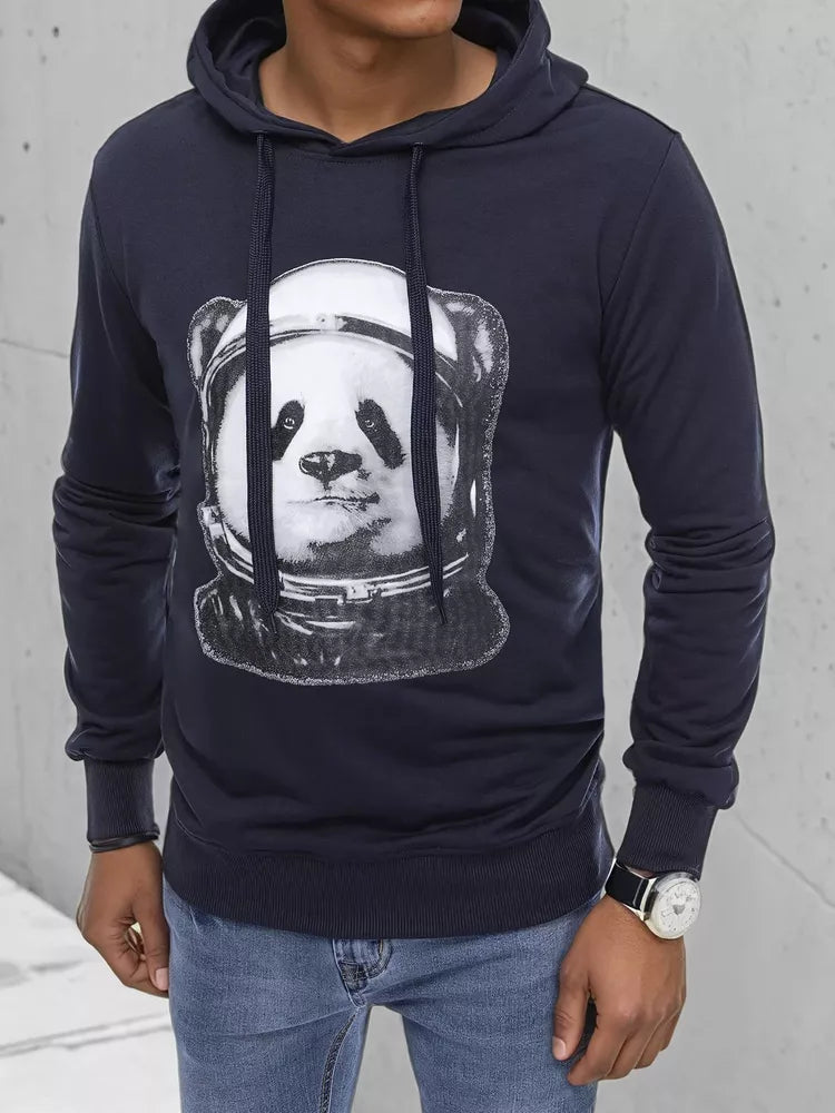 Men's dark blue sweater Panda