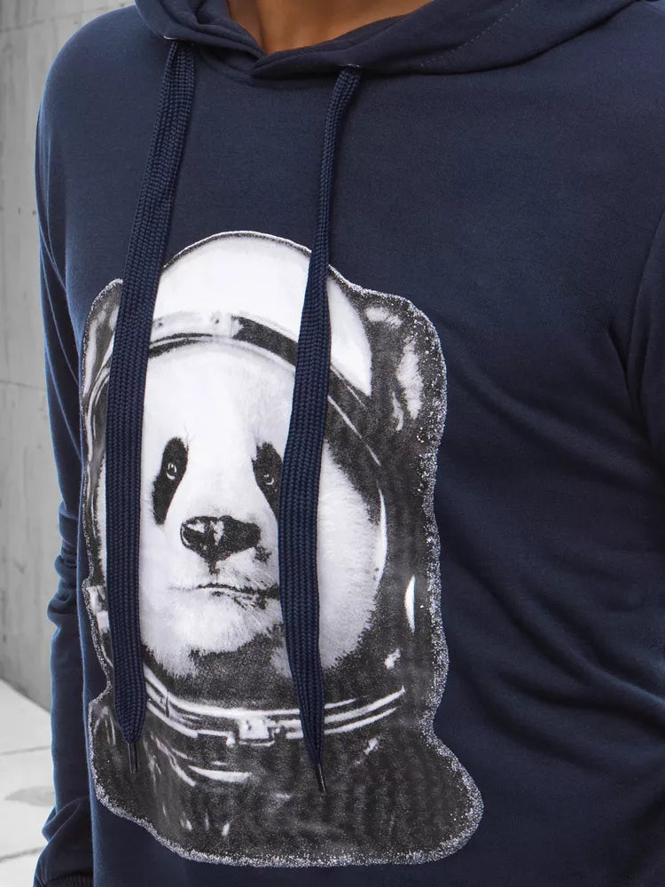 Men's dark blue sweater Panda