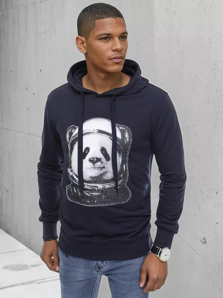 Men's dark blue sweater Panda