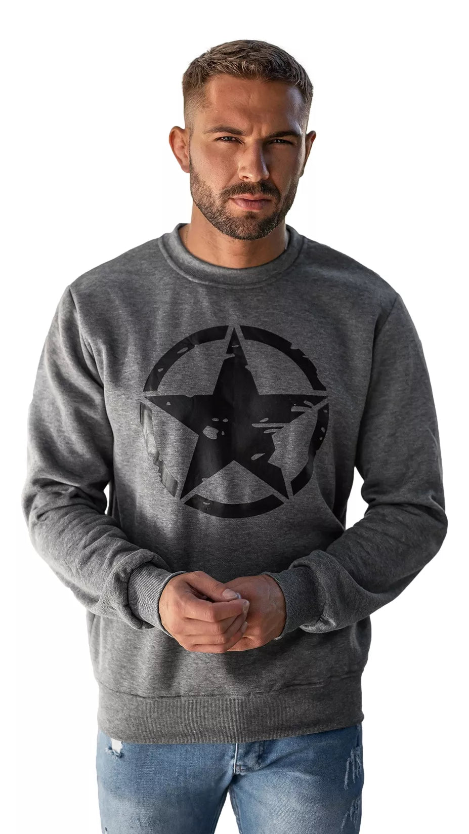 Men's dark gray sweater Military star