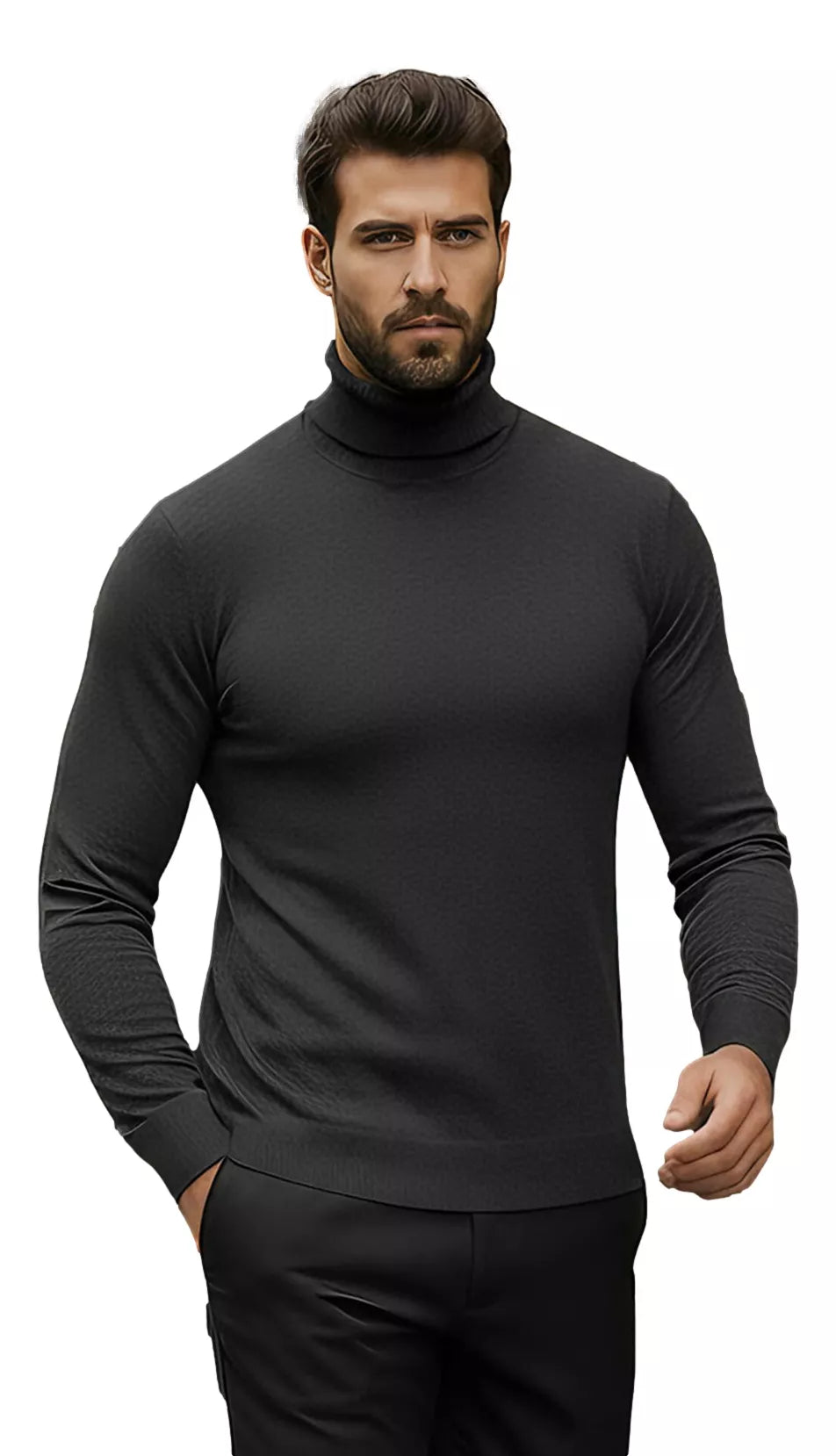 Men's dark gray high-neck sweater Lenox