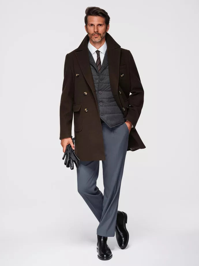 Men's dark brown coat Elegant