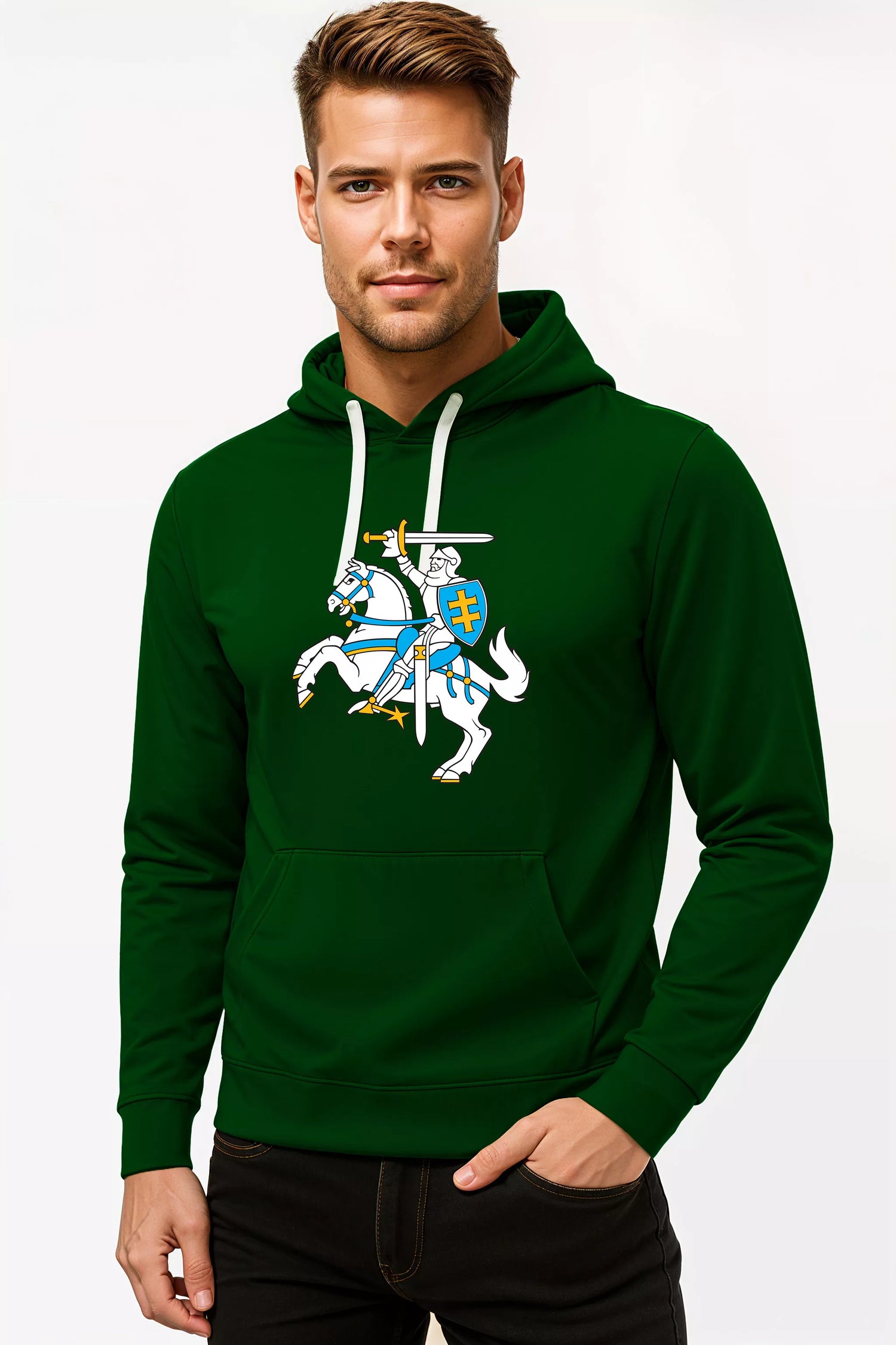 Men's dark green sweater Vytis