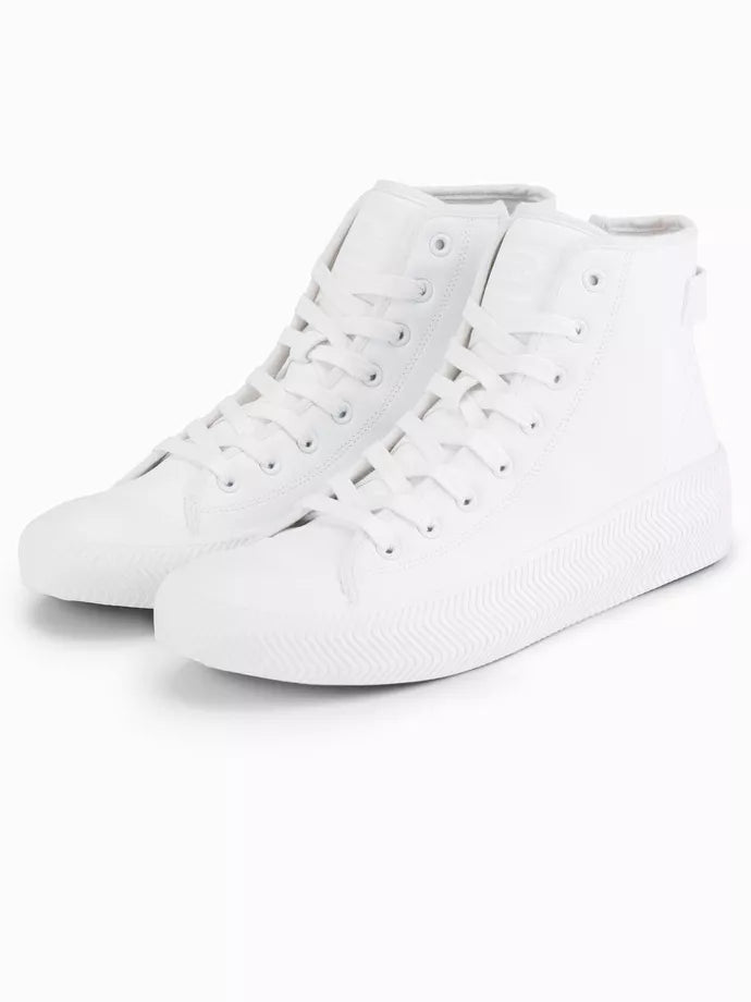 Men's white casual shoes with zipper Brener 