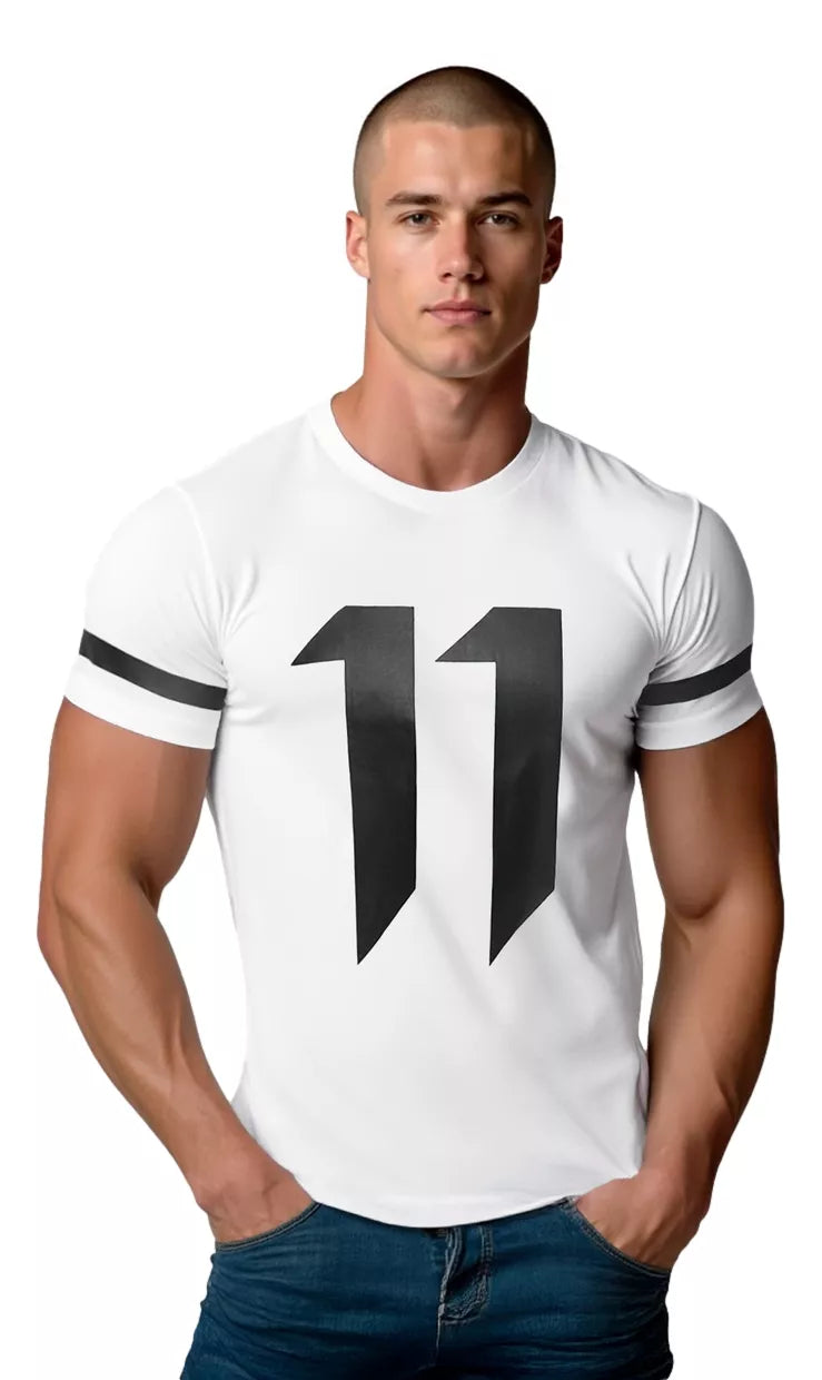 Men's white T-shirt Eleven