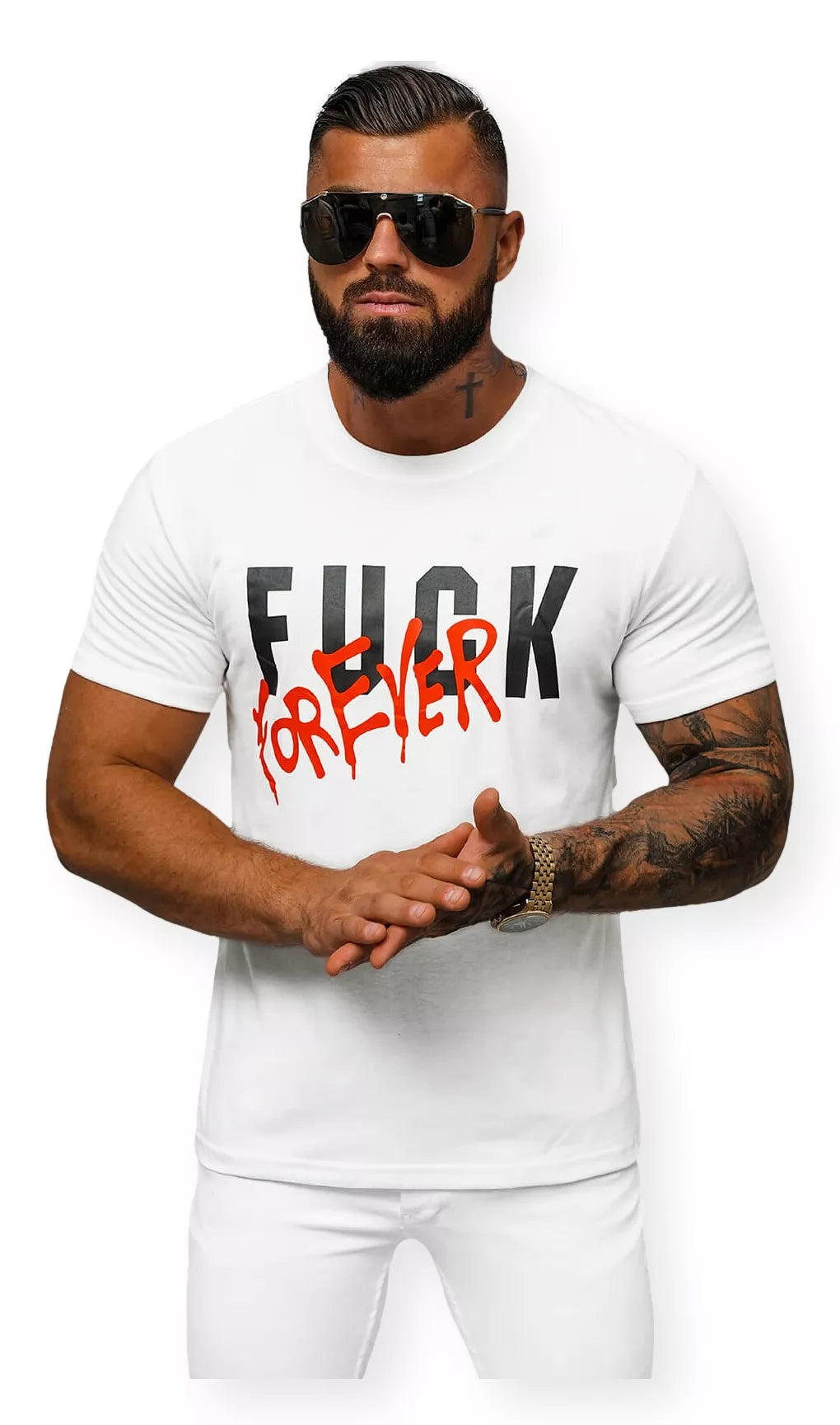 Men's white T-shirt Forever