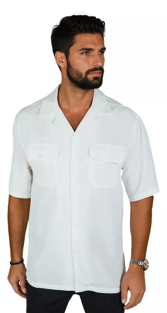 Men's white short-sleeved shirt Kenat
