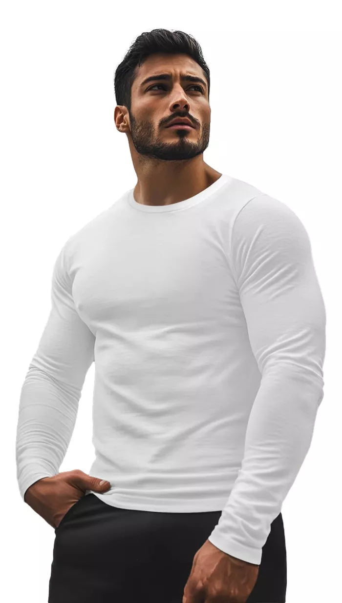 Men's white long-sleeved shirt Jamat