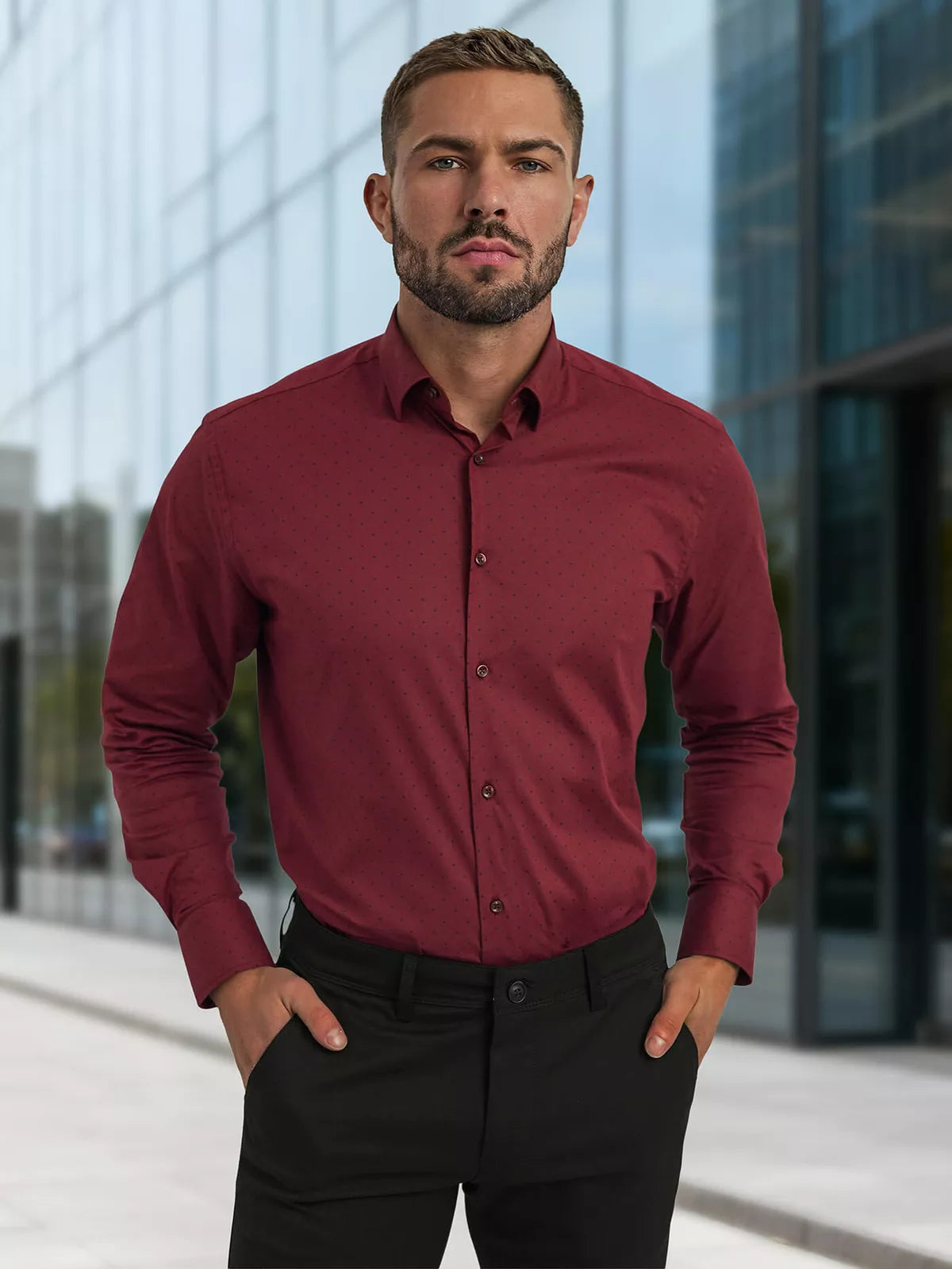 Men's burgundy shirt Royal