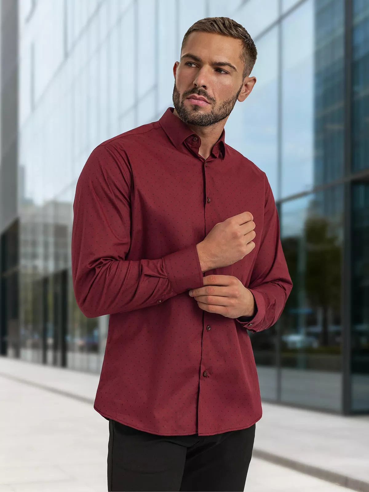 Men's burgundy shirt Royal