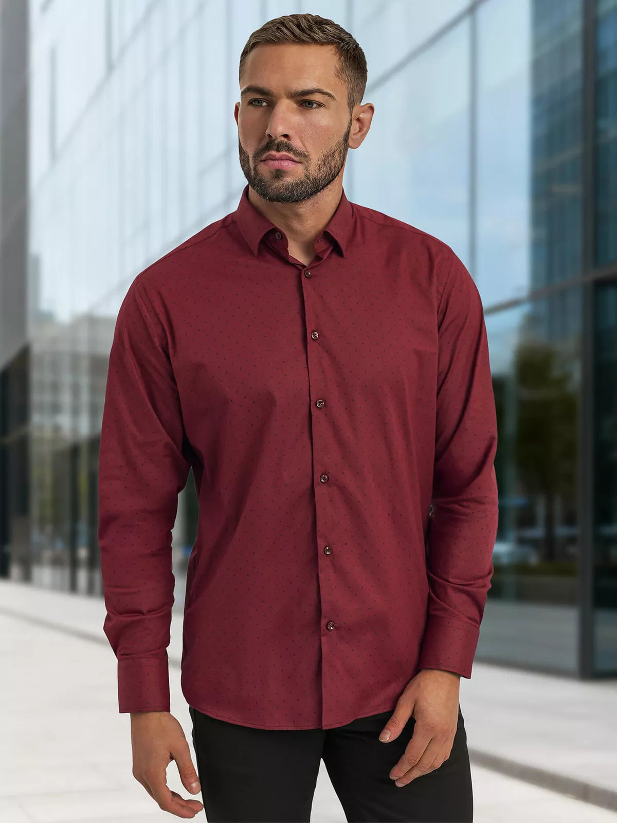 Men's burgundy shirt Royal
