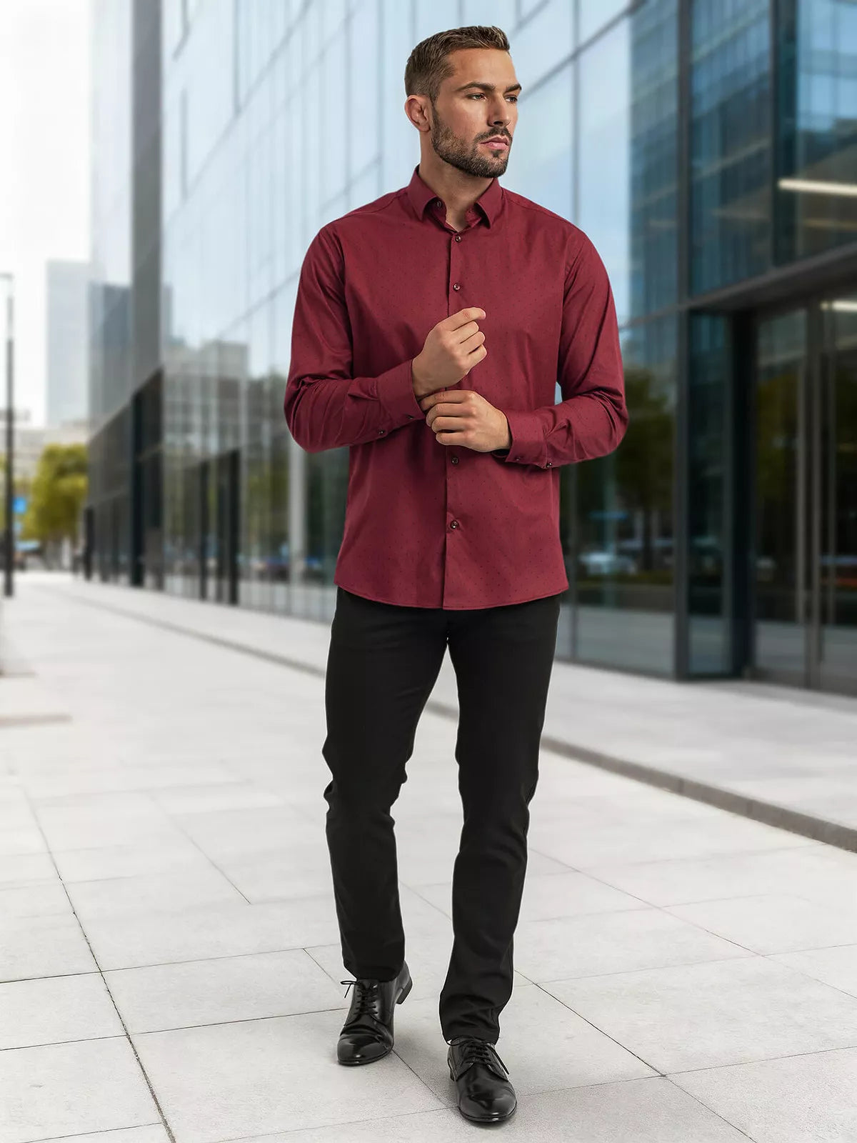 Men's burgundy shirt Royal