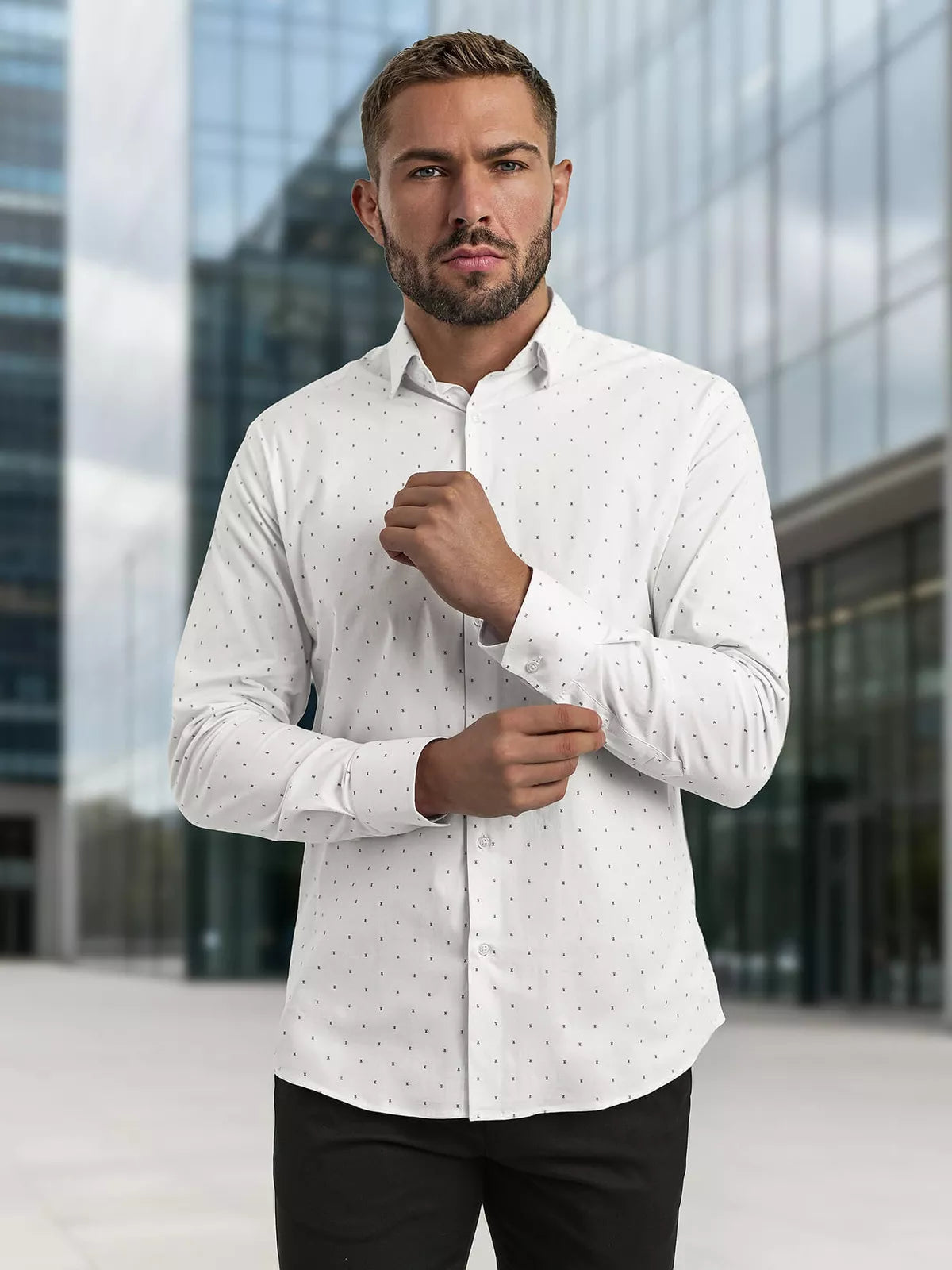 Men's white shirt Royal