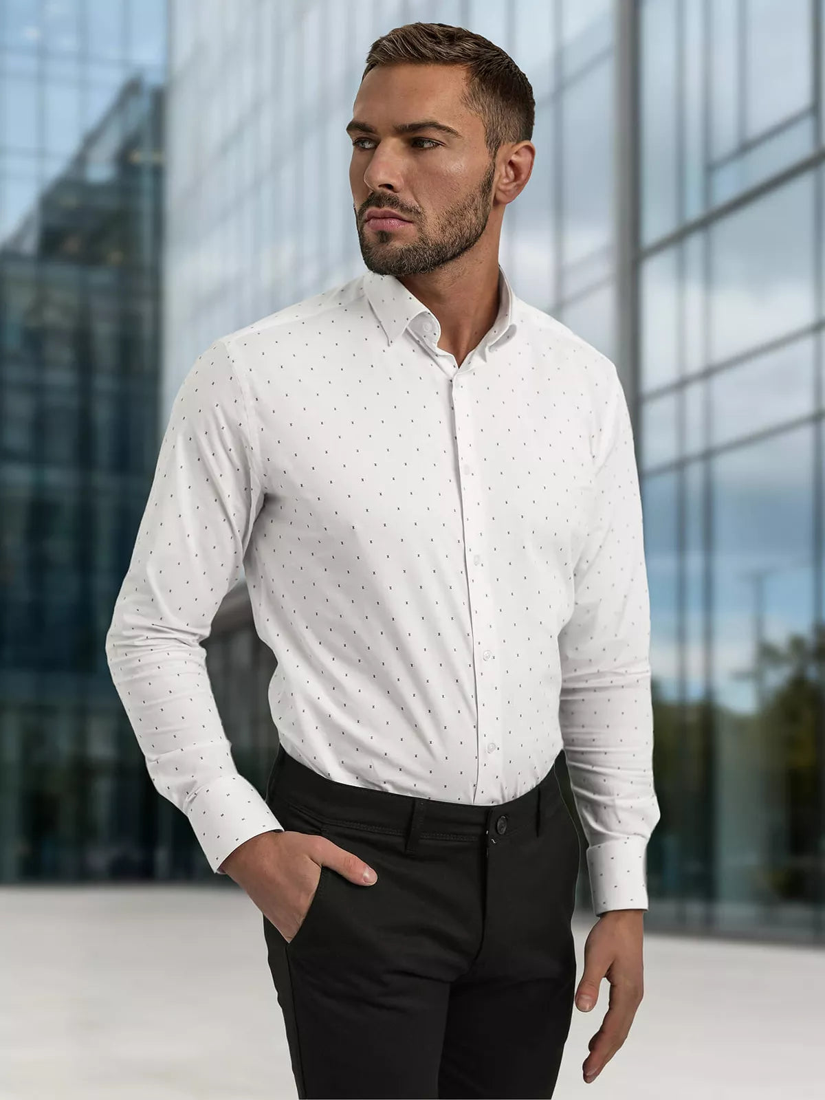 Men's white shirt Royal