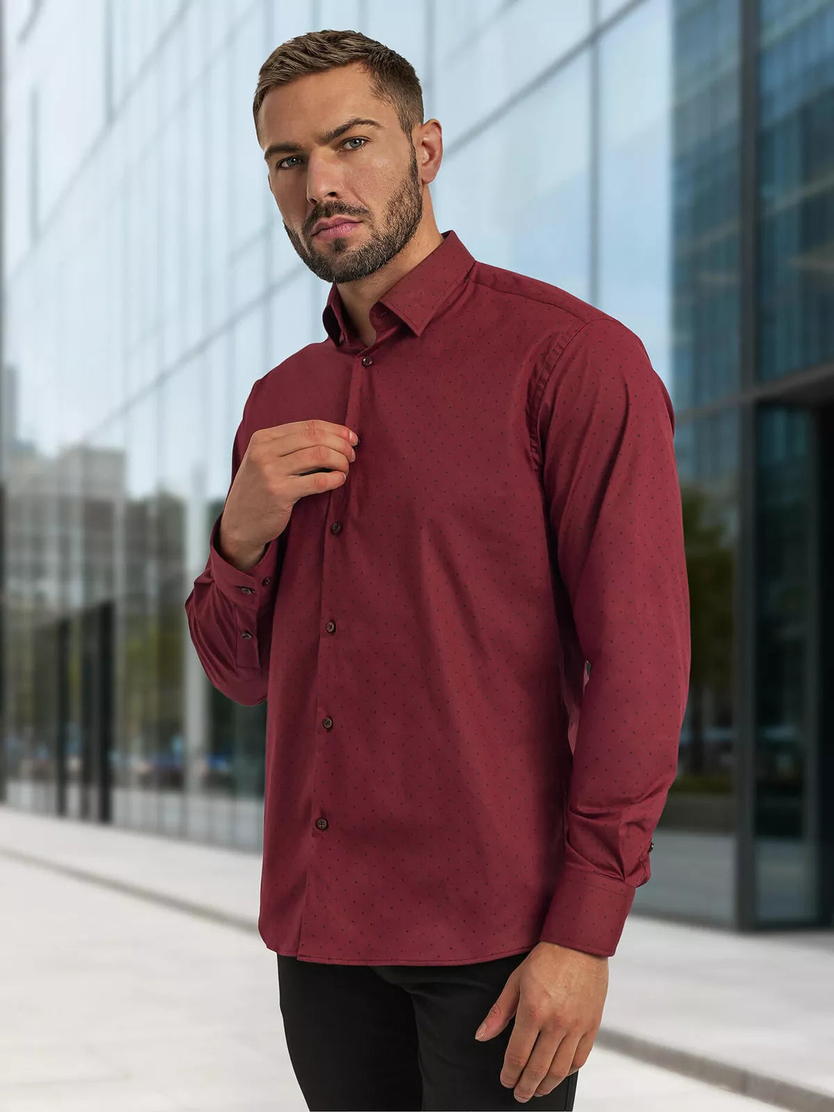 Men's burgundy shirt Royal