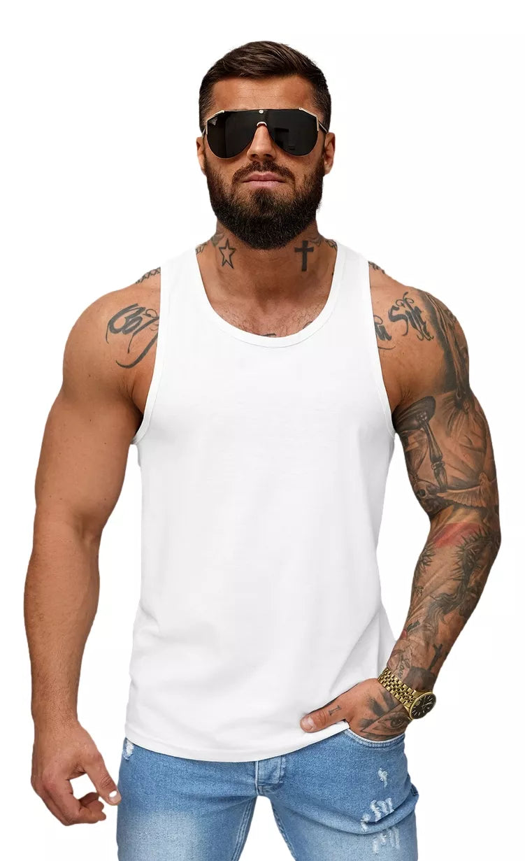 Men's sleeveless white shirt Romul