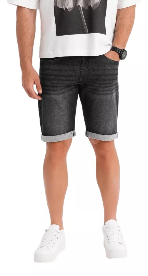 Men's black denim shorts Ragat