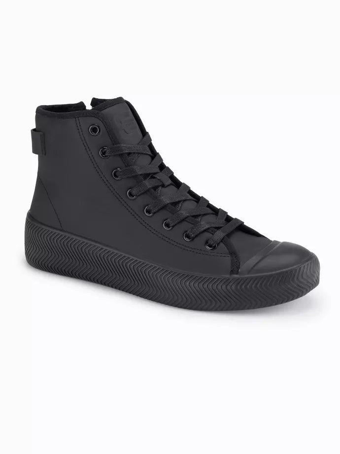 Men's black casual shoes with zipper Brener 
