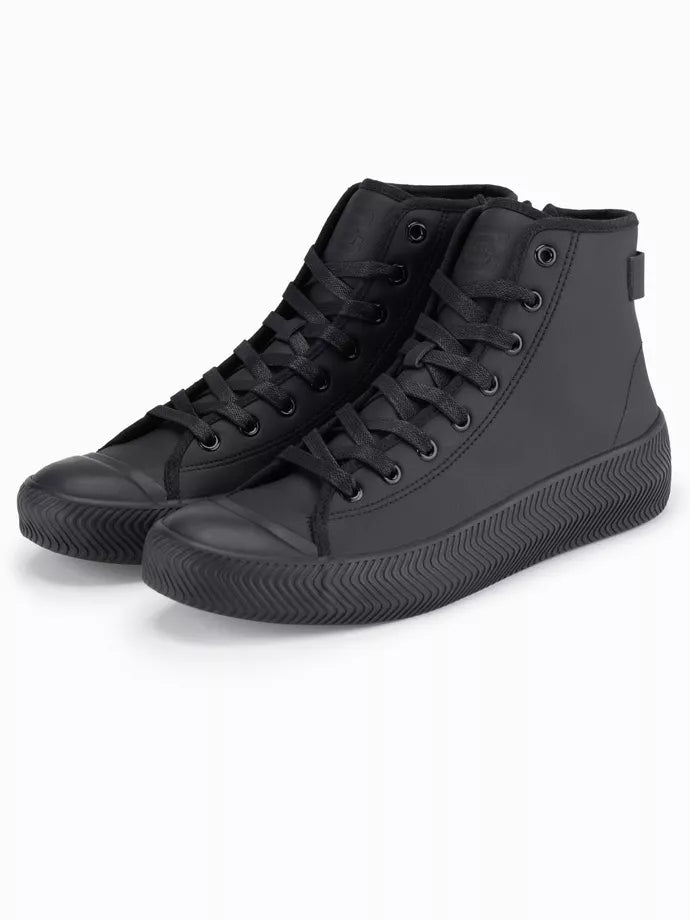 Men's black casual shoes with zipper Brener 