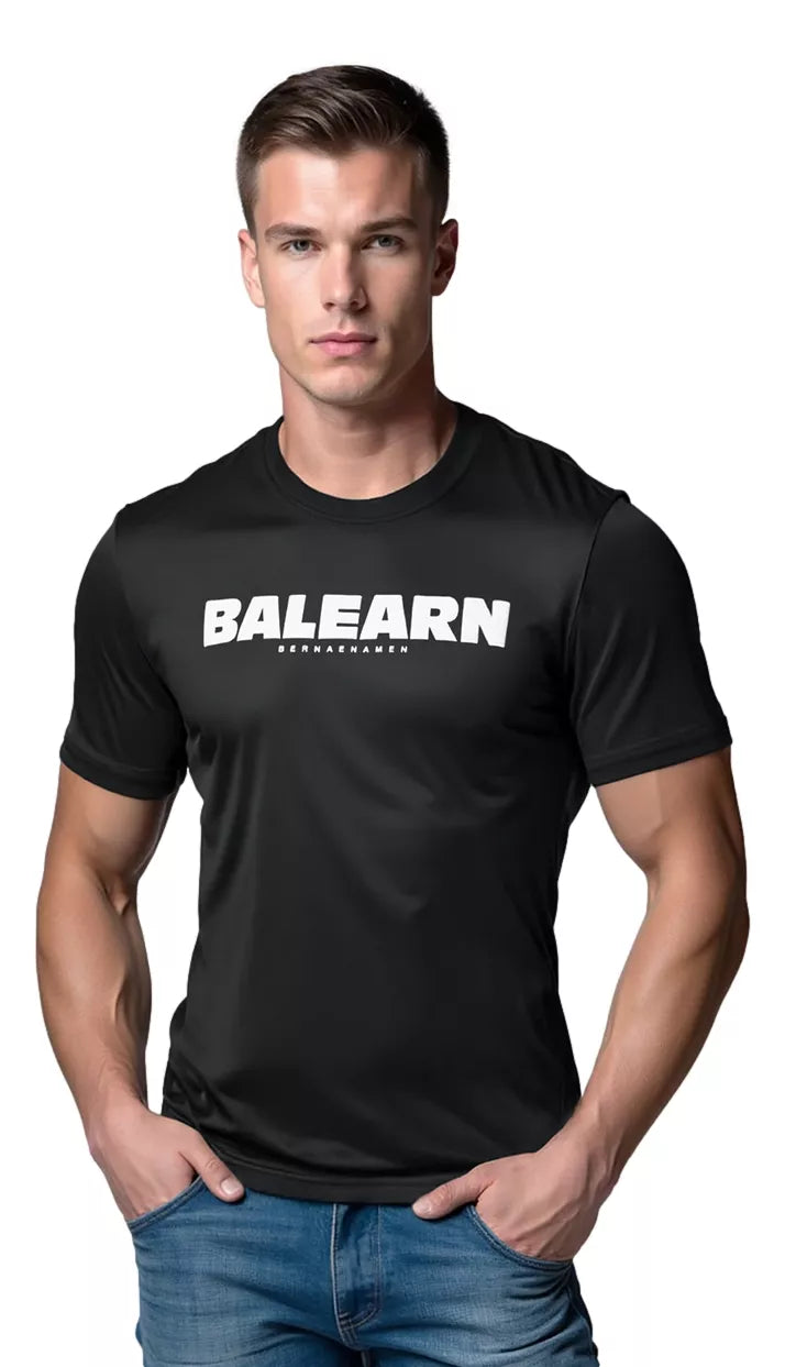 Men's black T-shirt Balearn