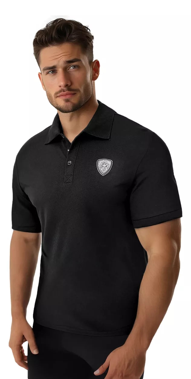 Men's black polo shirt Sharp