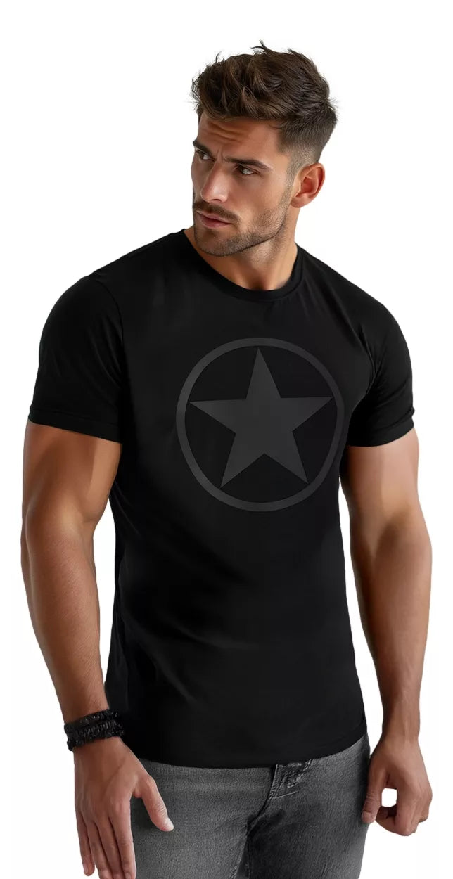 Men's black T-shirt Star