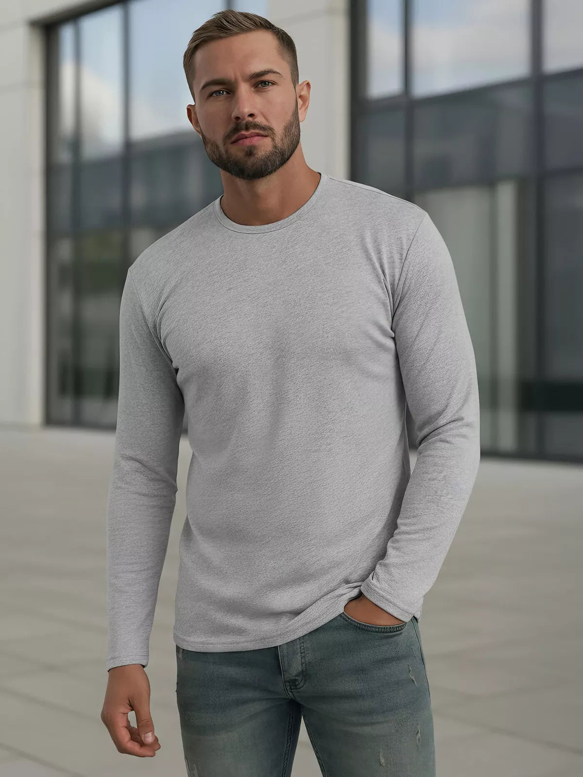 Men's gray T-shirt Rojo