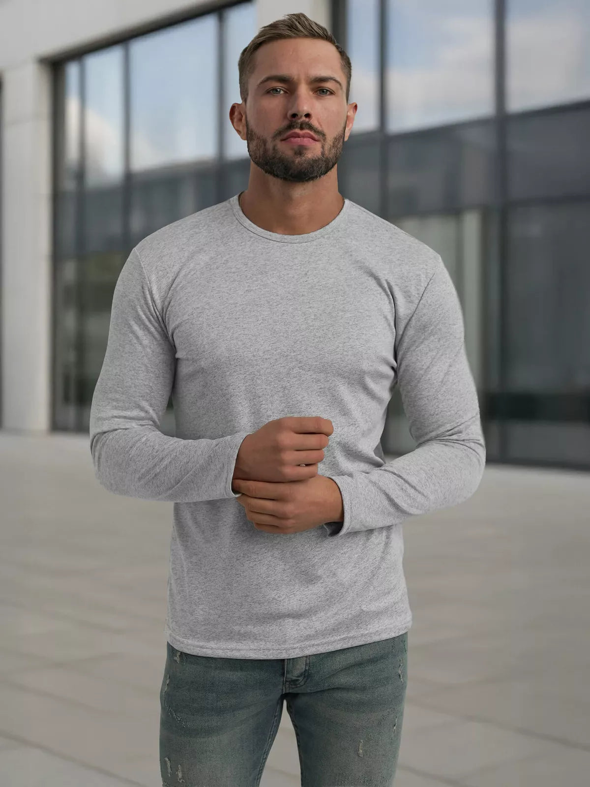 Men's gray T-shirt Rojo