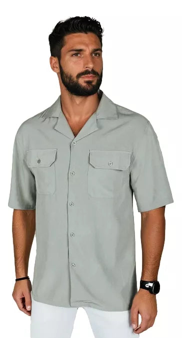 Men's gray short-sleeved shirt Kenat