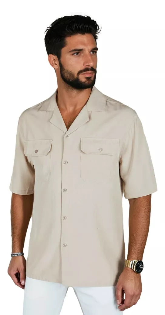 Men's brown short-sleeved shirt Kenat
