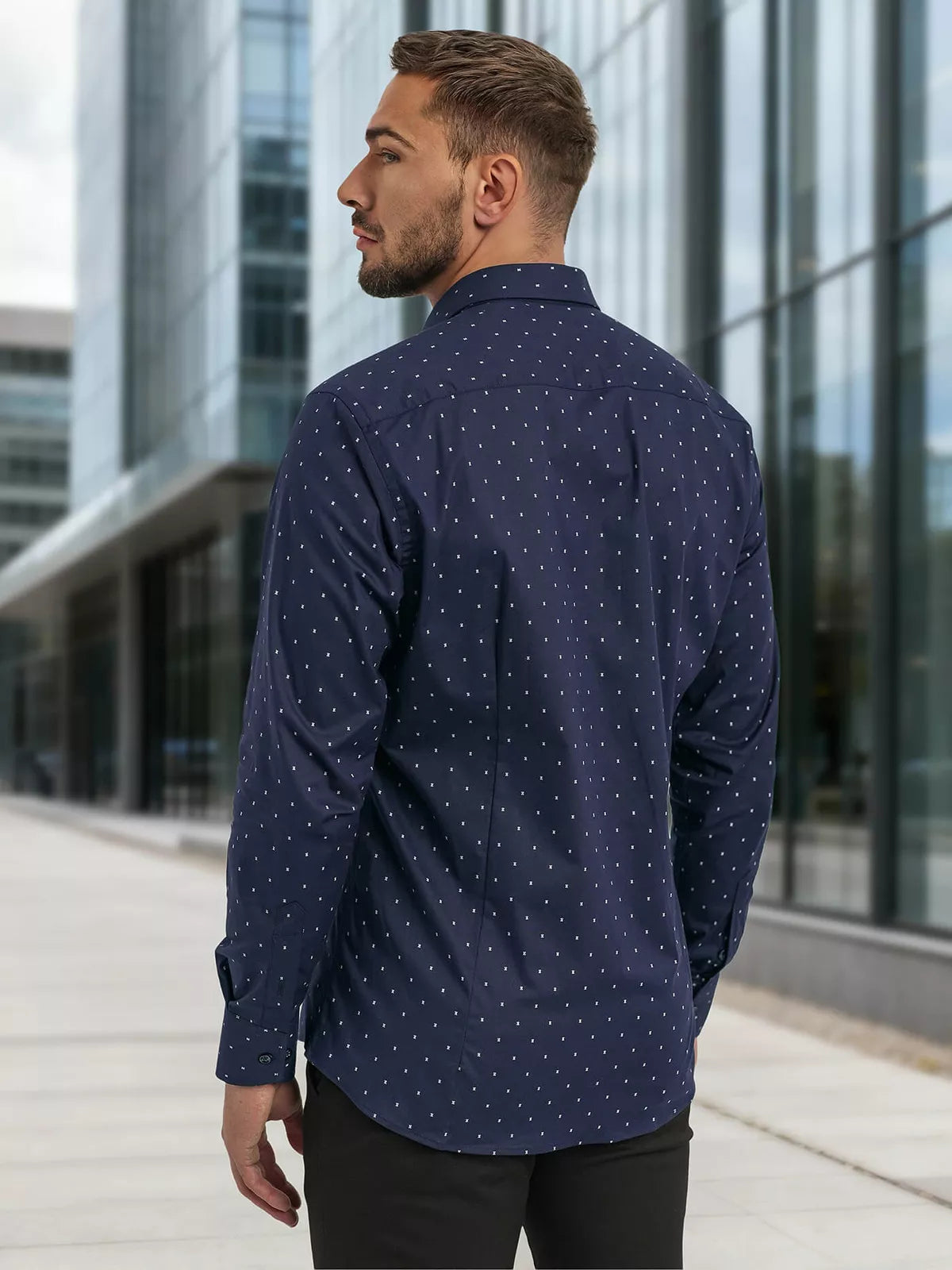 Men's navy blue shirt Royal