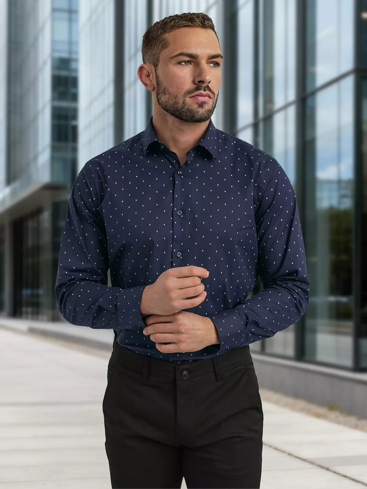 Men's navy blue shirt Royal