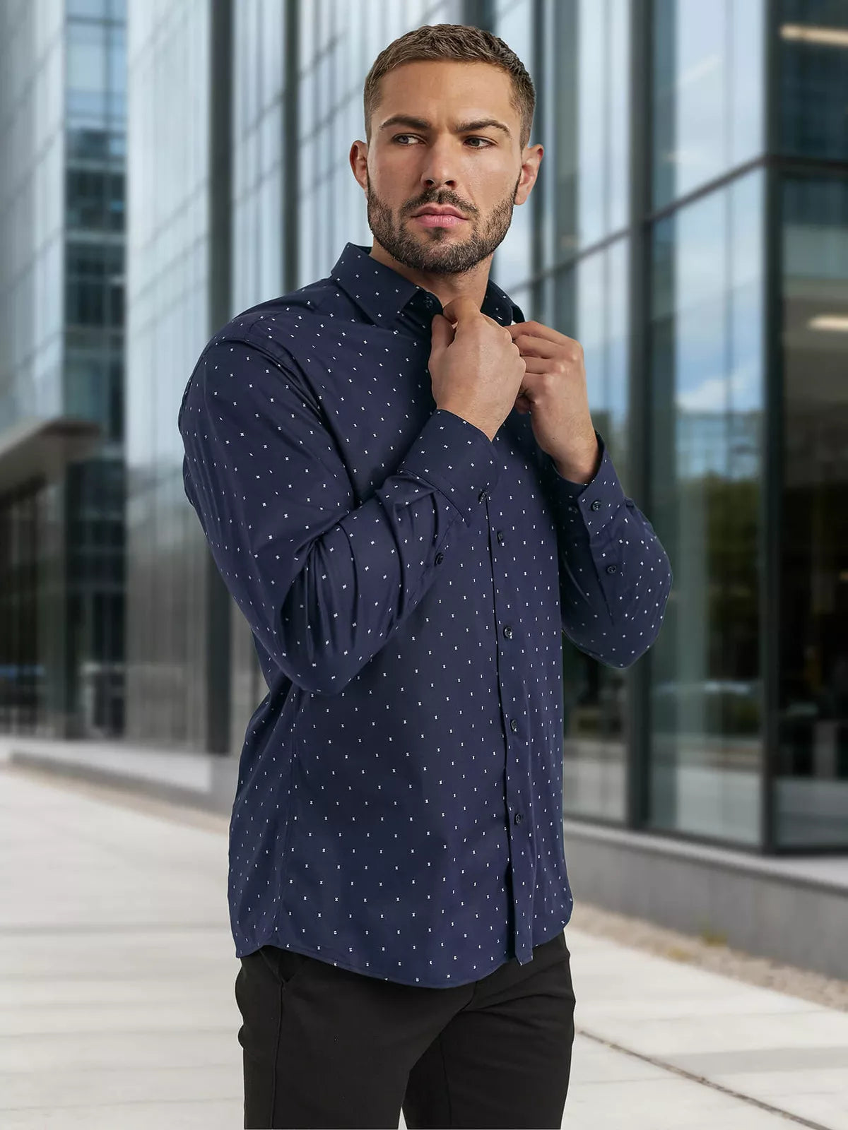 Men's navy blue shirt Royal